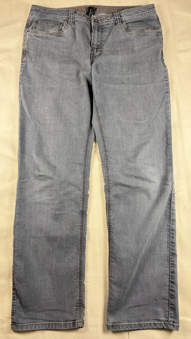 prAna Mens Jeans 36x32 Gray Slim Fit Stretch Denim Pants Outdoor Climbing Casual